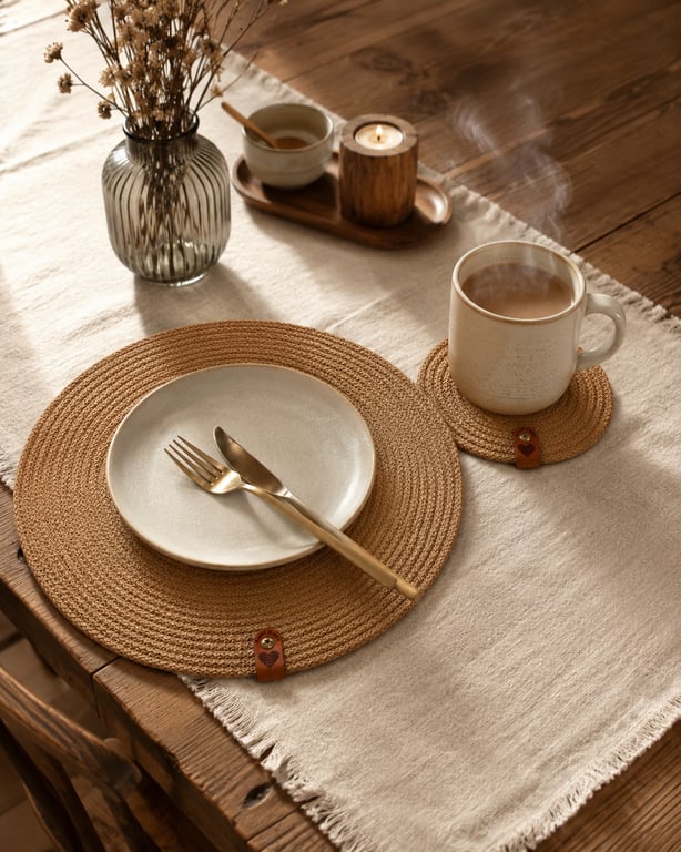 Large Cotton Rope Placemats – Handmade Table Decoration