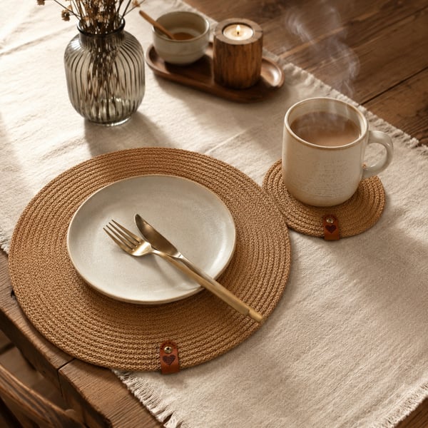 Large Cotton Rope Placemats – Handmade Table Decoration