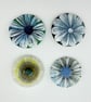 Blue Fused Glass Flower Brooch - Image 4