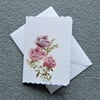 hand painted floral greetings card original art ( ref F 230 )