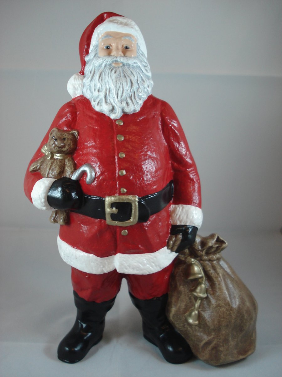 Ceramic Hand Painted Father Christmas Santa Claus Figurine Ornament Decoration.