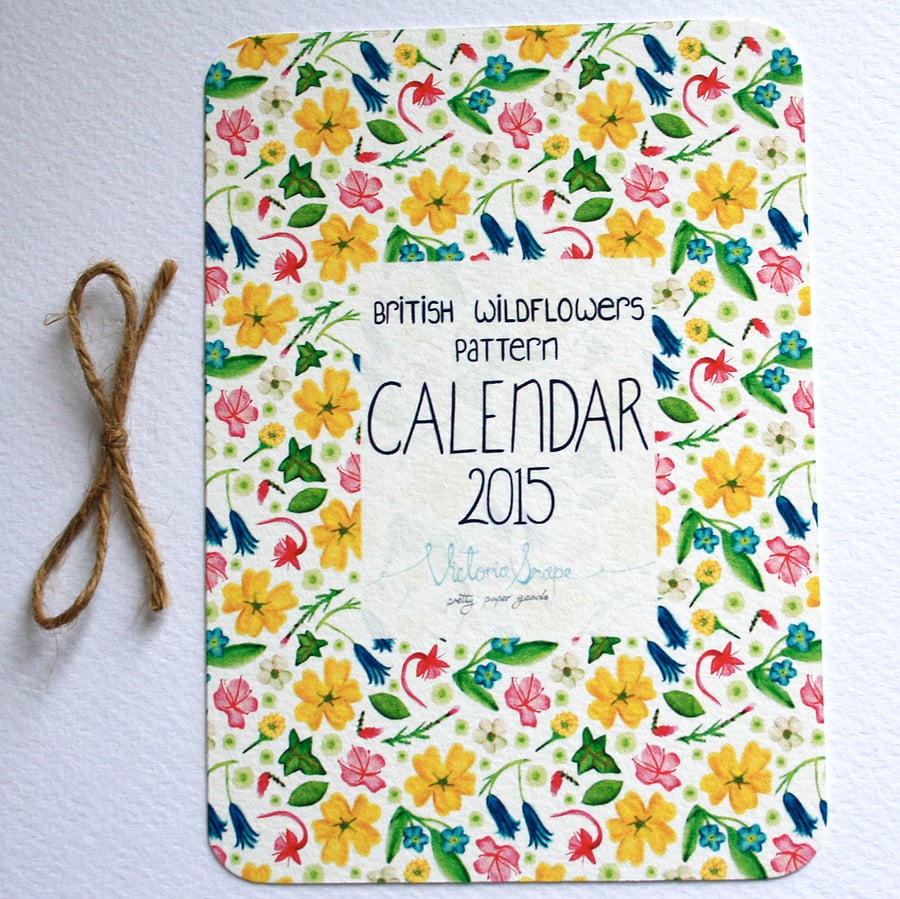 British wildflowers Pattern 2015 calendar