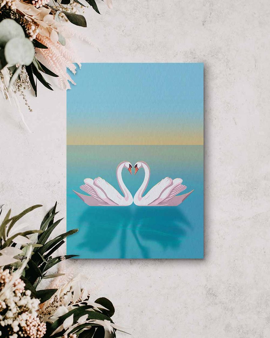 Swans, Blank Notelet