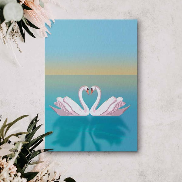 Swans, Blank Notelet