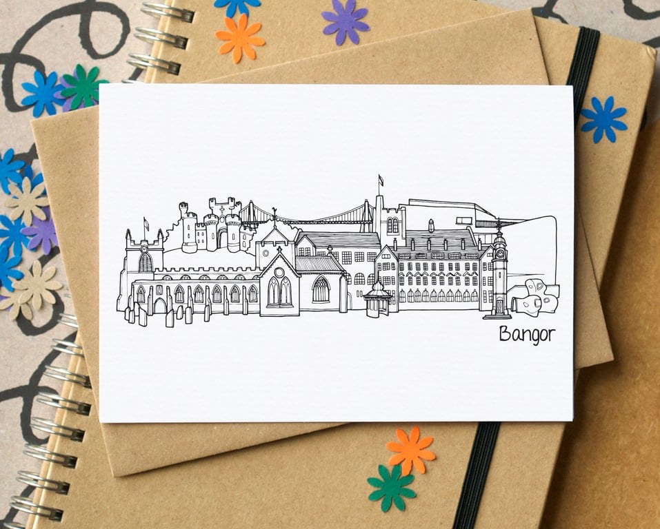 Bangor Wales Skyline Greetings Card