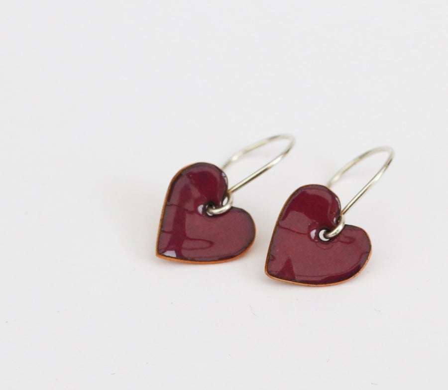 Purple heart earings
