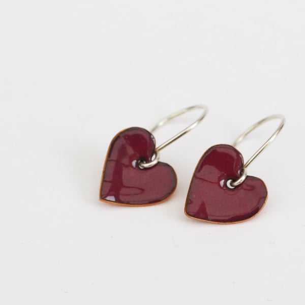 Purple heart earings