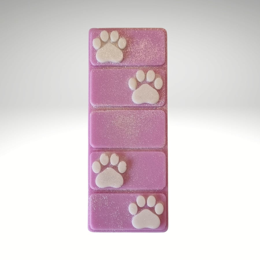 Soy Wax Melt Bar Dog Pawsome Design Damson Plum Rose and Patchouli Scent
