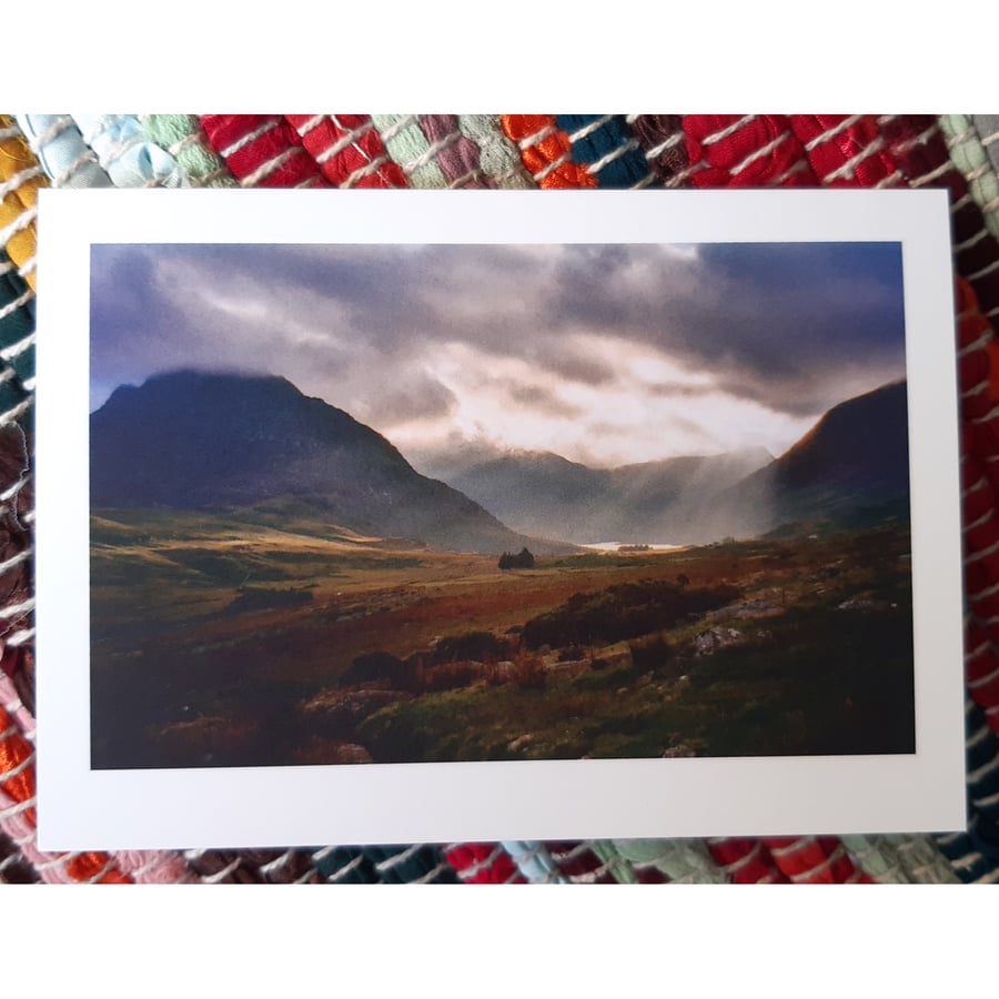 Tryfan and the Ogwen Valley, Eryri, A6 Greetings Card Mountain Landscape Photo