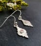 Recycled Silver Earrings - Pink Morganite Cubic Zirconia - Moroccan Style - Image 6