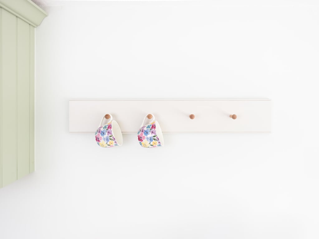 Shaker Peg Rail Classic style and painted in Skimming Stone, Wide Peg Rail, Kitc