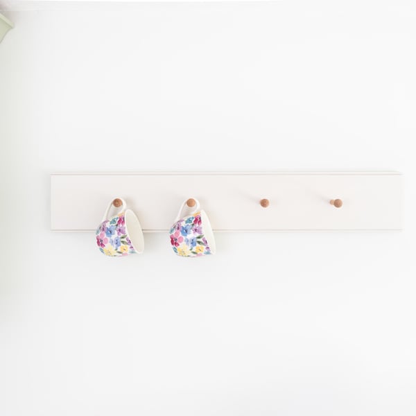 Shaker Peg Rail Classic style and painted in Skimming Stone, Wide Peg Rail, Kitc