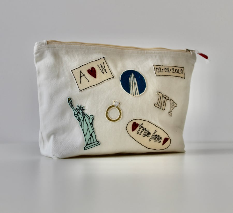 Special Order for E.S. - Personalised Zipped Makeup Pouch