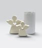 White Angel Ornament with Heart Cutout - Small, Large or Pair - Image 3