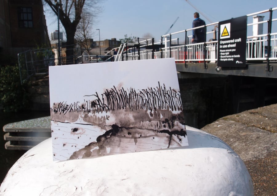 Reeds and wind greetings card