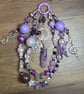 Handmade Amethyst Point Phone Charm, Moon Pentagram Fairy Beads Accessory - Image 5