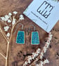 Handmade Turquoise Ceramic Earrings UK. Blue Clay Dangle Earrings Hypoallergenic - Image 7