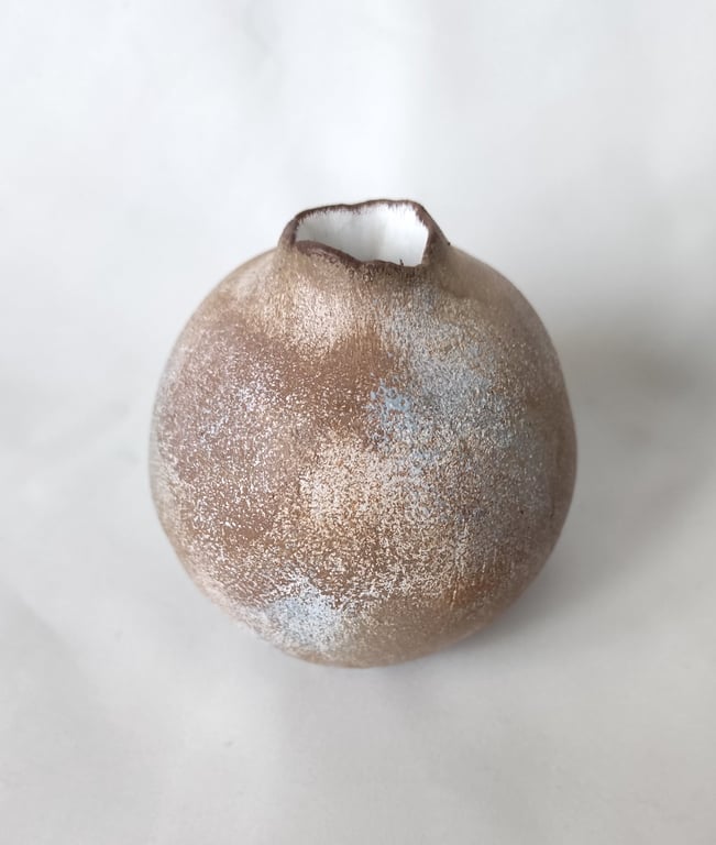 Ceramic Bud Vase, Solace Vessel, Minimalist Wabi Sabi Pottery, Earthy Stoneware 