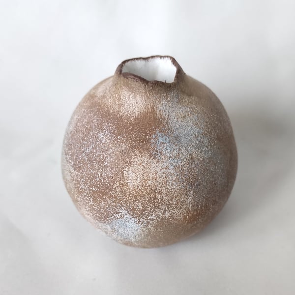 Ceramic Bud Vase, Solace Vessel, Minimalist Wabi Sabi Pottery, Earthy Stoneware 