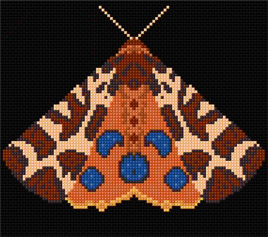 Tiger Moth Counted Cross-stitch Kit, Embroidery Kit