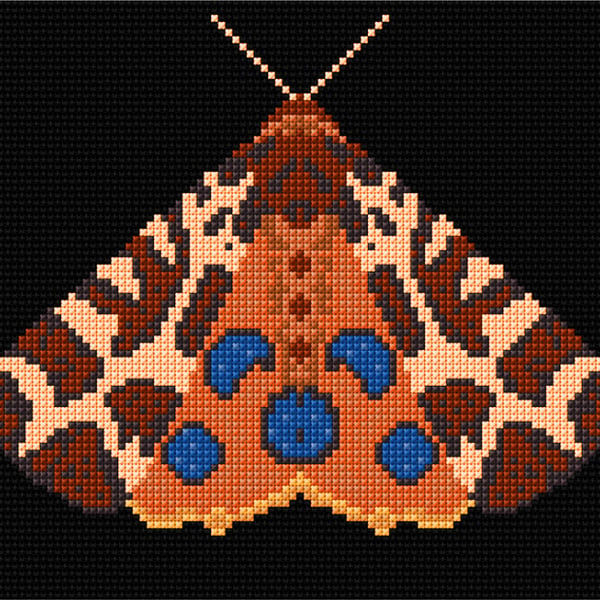 Tiger Moth Counted Cross-stitch Kit, Embroidery Kit