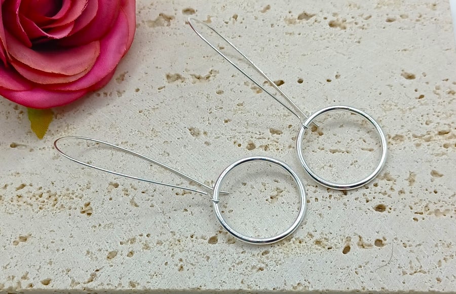 Sterling Silver Ring Earrings, Statement Earrings, Classic Jewellery, Christmas 
