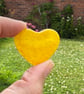 Yellow Fused Glass Pocket Heart - Image 3