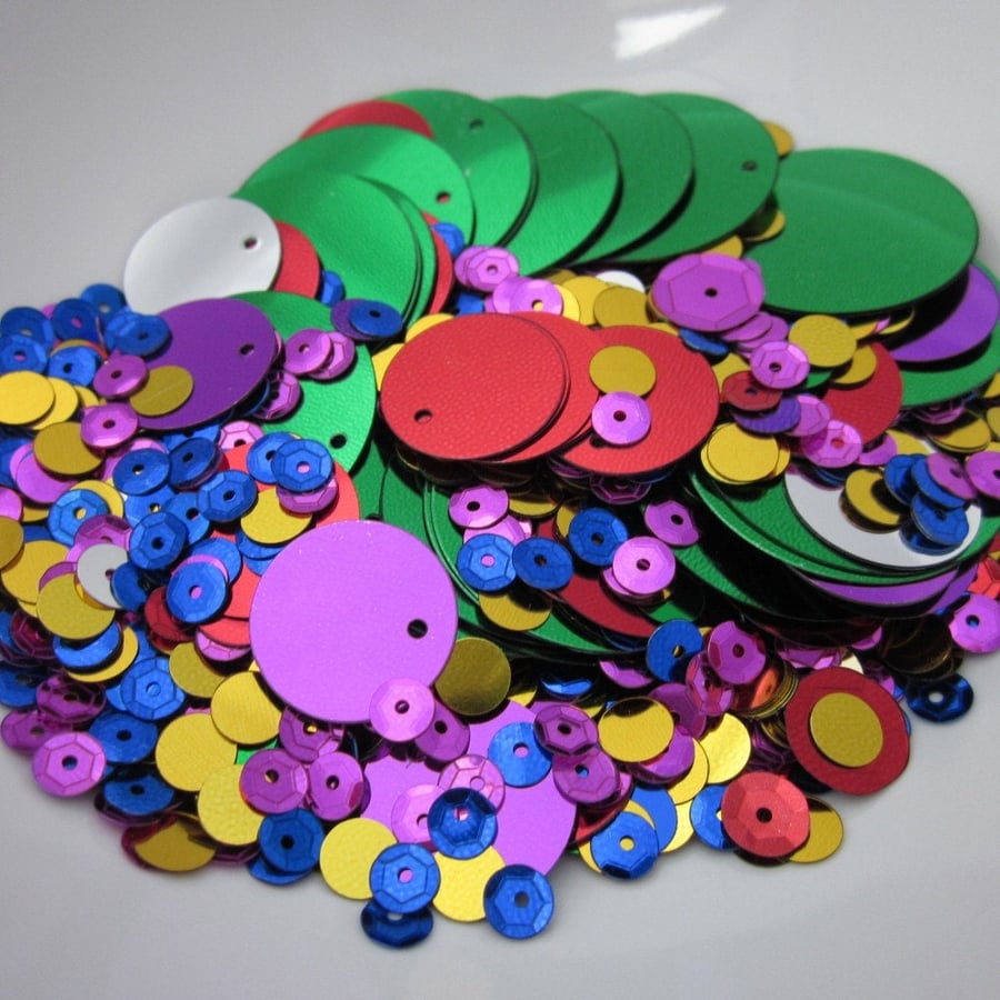 25g 1 oz Mixed Coloured Round Sequins
