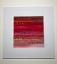 ,Needle felted silk and wool abstract textile art, study in red