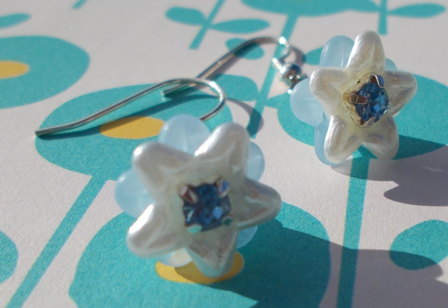 Blue Flower Earrings