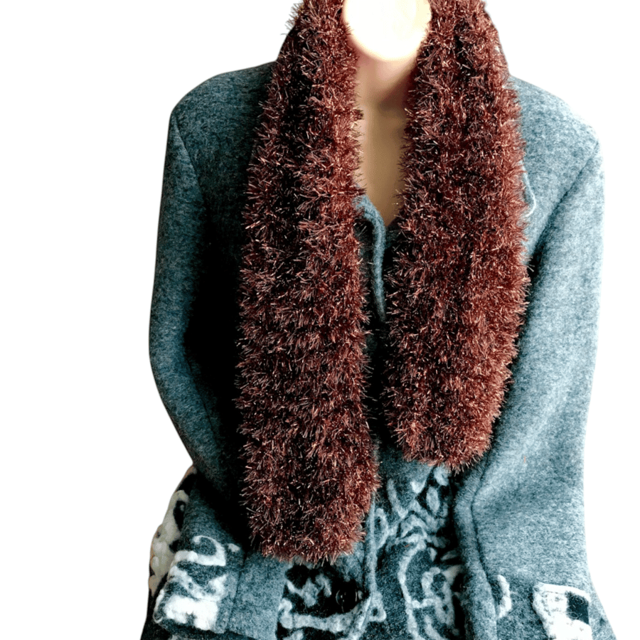 Copper Tinsel Effect Scarf