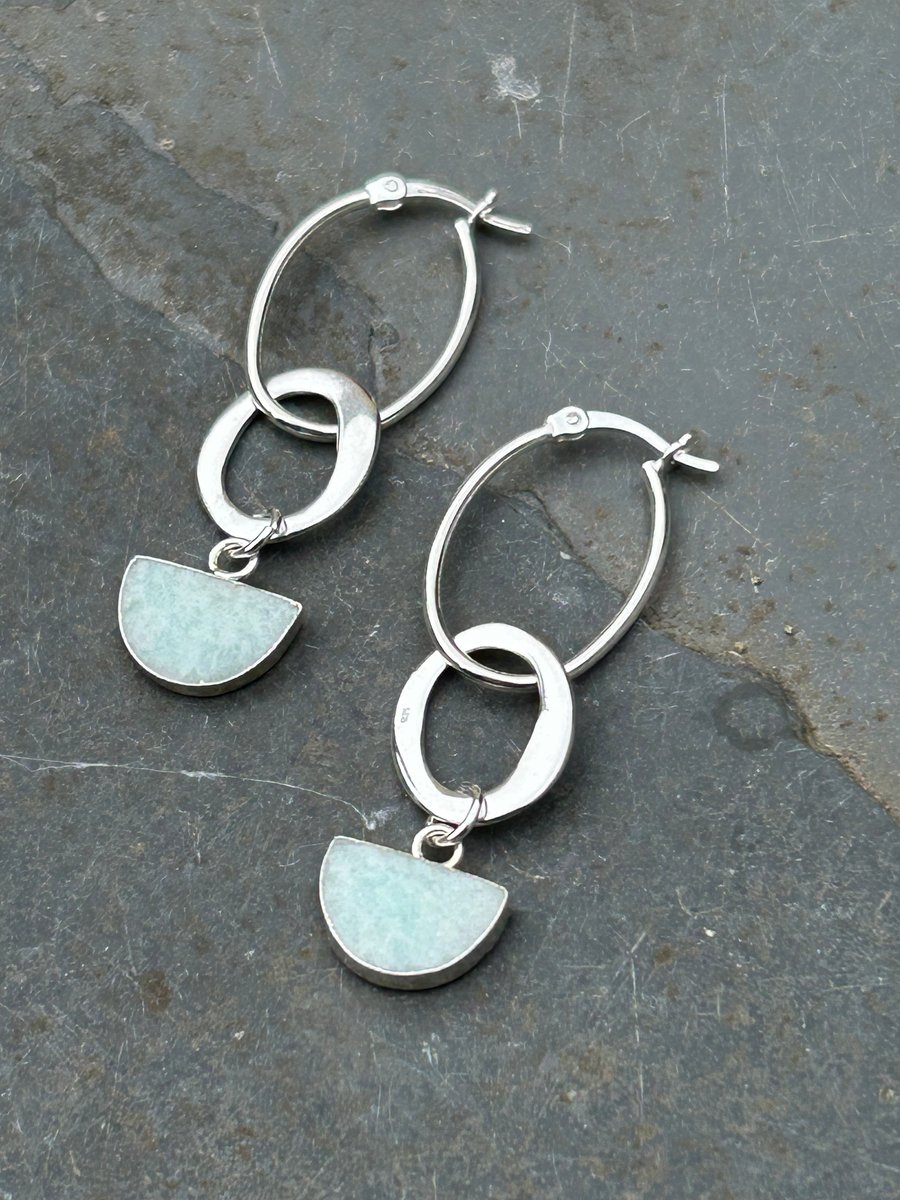 Amazonite and Silver Earrings