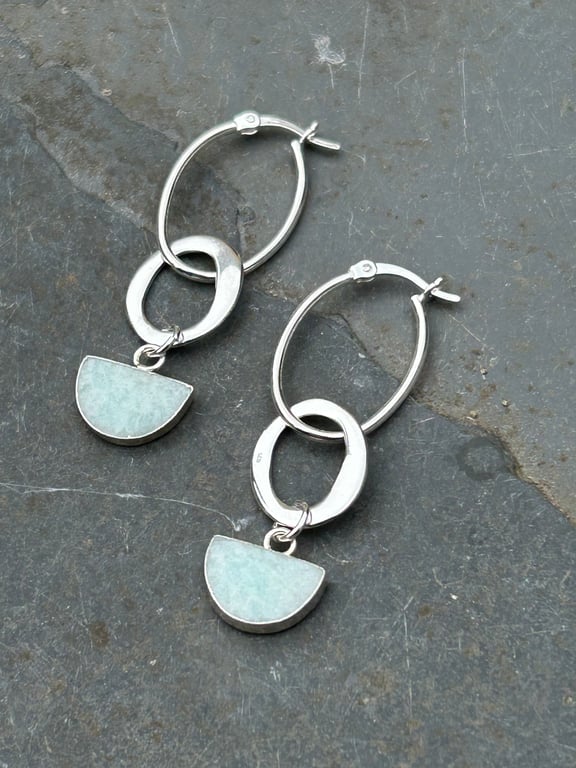 Amazonite and Silver Earrings