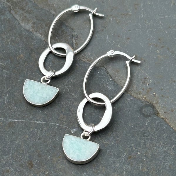 Amazonite and Silver Earrings