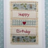 Happy Birthday hand-stitched card