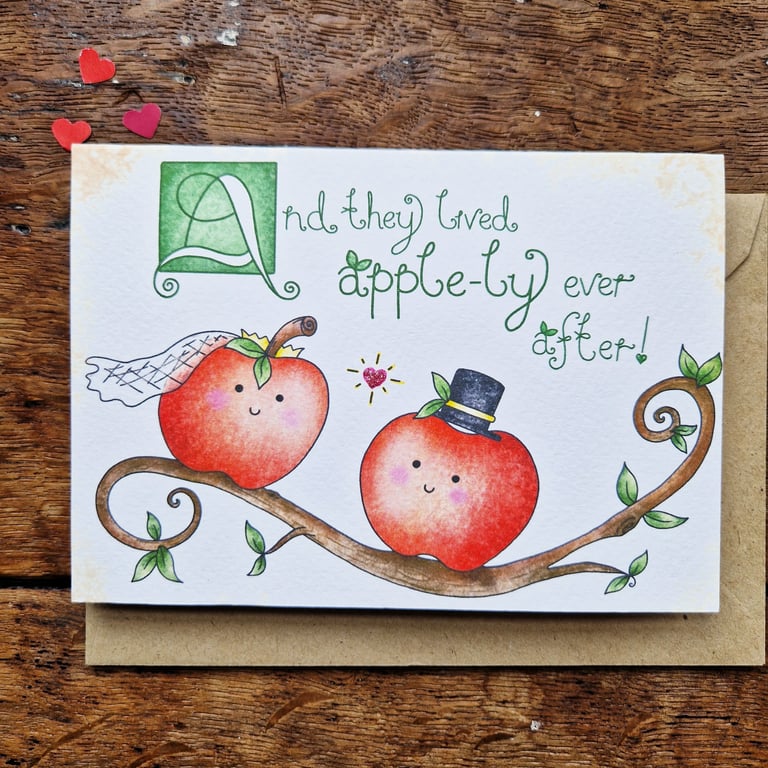 Wedding Card, Fairytale Wedding Card, Bride and Groom Card, Civil Wedding Card