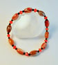 Banded Red Agate Bracelet With Swarovski Crystals - Handmade In Devon - Image 4