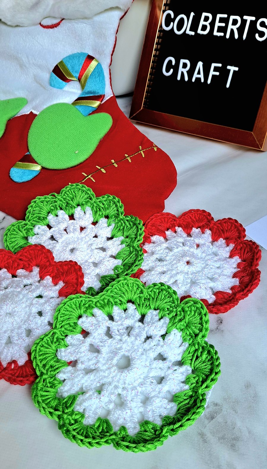 Crochet Christmas Coasters