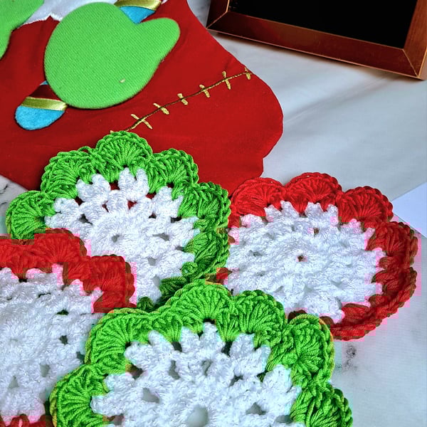 Crochet Christmas Coasters