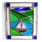 Boating Lake Suncatcher Stained Glass Framed Picture