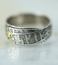 Silver Rune Ring Band With Gold Rivet - Image 3