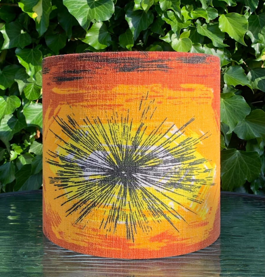 Mid Century STAR BURST  Lampshade option in 50s 60s Barkcloth vintage fabric