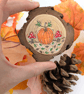 Pumpkin hand-painted log slice magnet  - Image 3