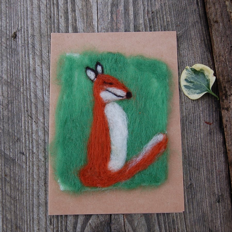 Fox Birthday card. Blank greetings card with fox design. 