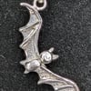 Bat pendant, Bat necklace, Spooky silver pendant