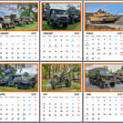 2027 Calendar Military Vehicles A4 Size Wall Hanging 