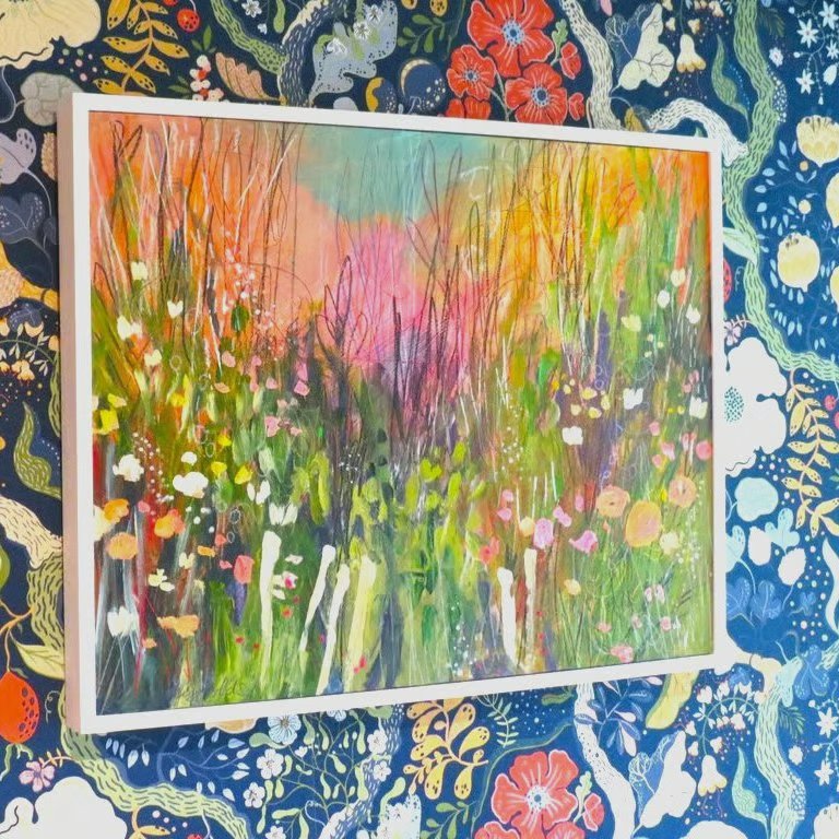 Vibrant Floral Abstract Painting by Jackie Reynolds 