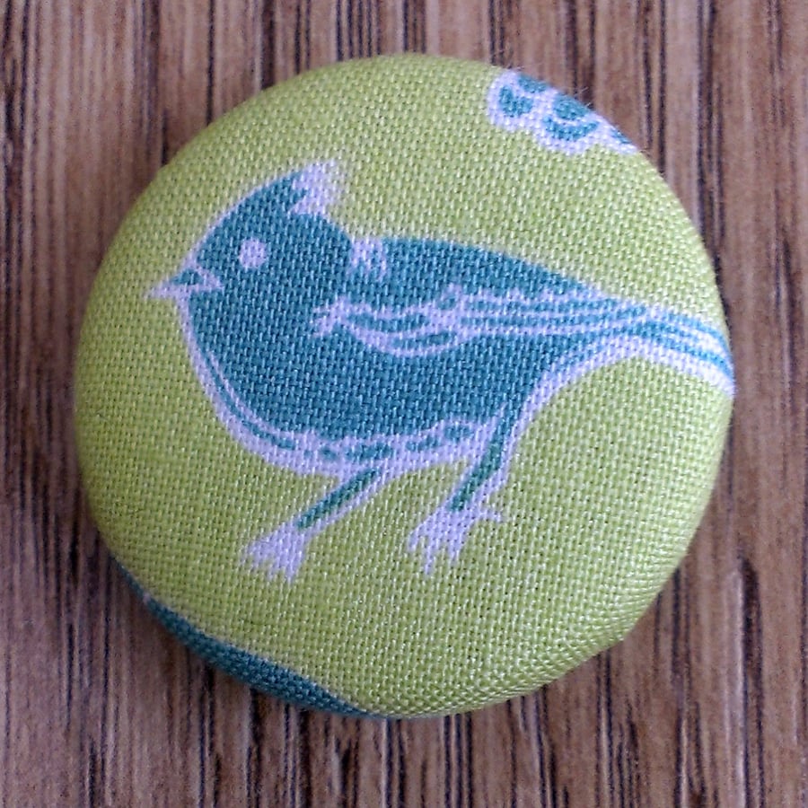 Green Birdy Fabric Badge