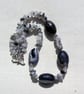 SALE Black Agate & Quartz Gemstone Chunky Statement Necklace "Black Rumba" - Image 4