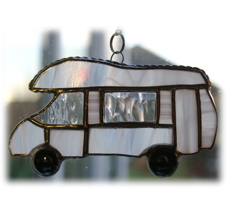 Motorhome Suncatcher Stained Glass Compass Drifter Campervan 013